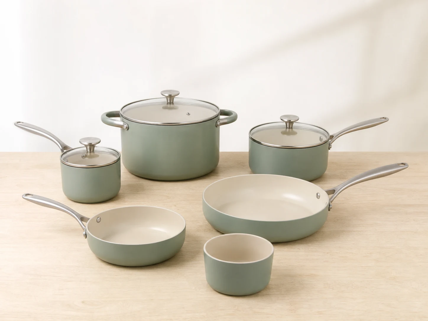 Sage Ceramic Cookware Set